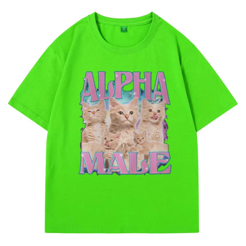 Alpha Male T-Shirt Guy Best Friend Gift Tshirts Summer Fashion Funny Meme Graphic T Shirt Short Sleeve Oversized Unisex Tshirts