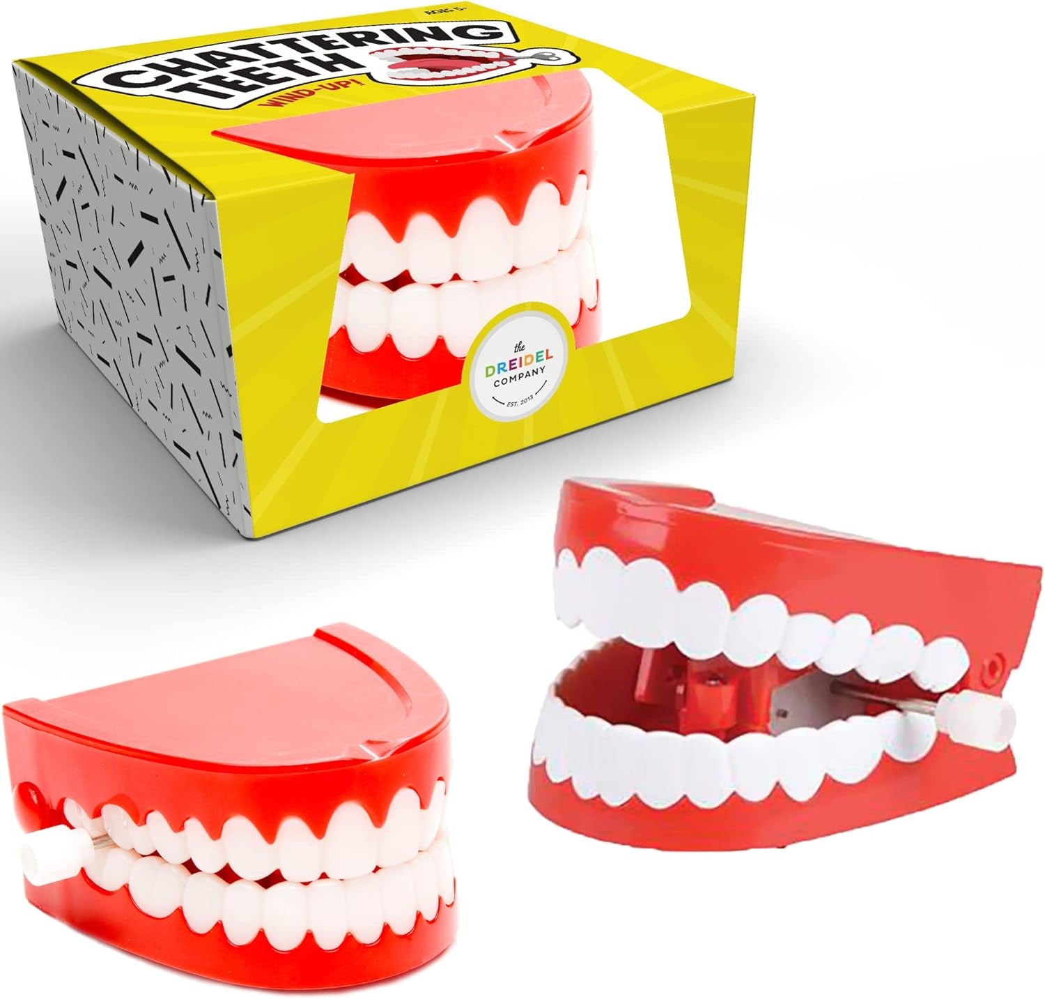 Wind up Teeth Chomping & Chattering Teeth Toys for Kids Birthday Party Favors, Novelty and Gag Gifts, 2.5" Inches (Single)
