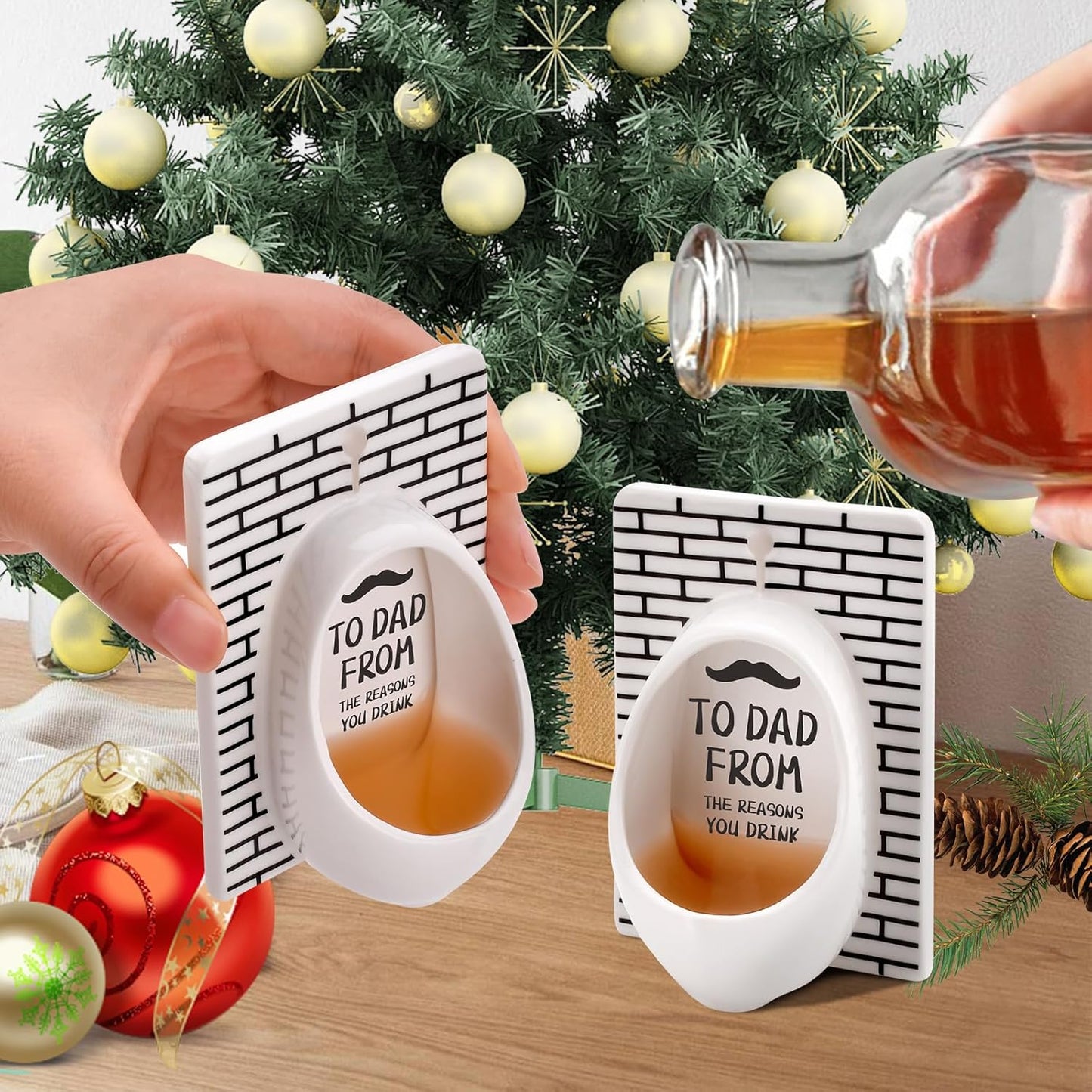 Fathers Day Dad Gifts from Daughter Son Gifts for Men Urinal Shot Glasses Set Of
