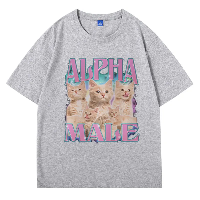 Alpha Male T-Shirt Guy Best Friend Gift Tshirts Summer Fashion Funny Meme Graphic T Shirt Short Sleeve Oversized Unisex Tshirts