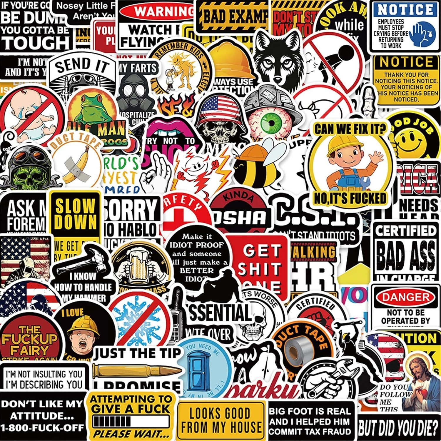 100 Pcs Funny Stickers for Adults (Dirty) Meme Water Bottles Sticker Pack Waterp