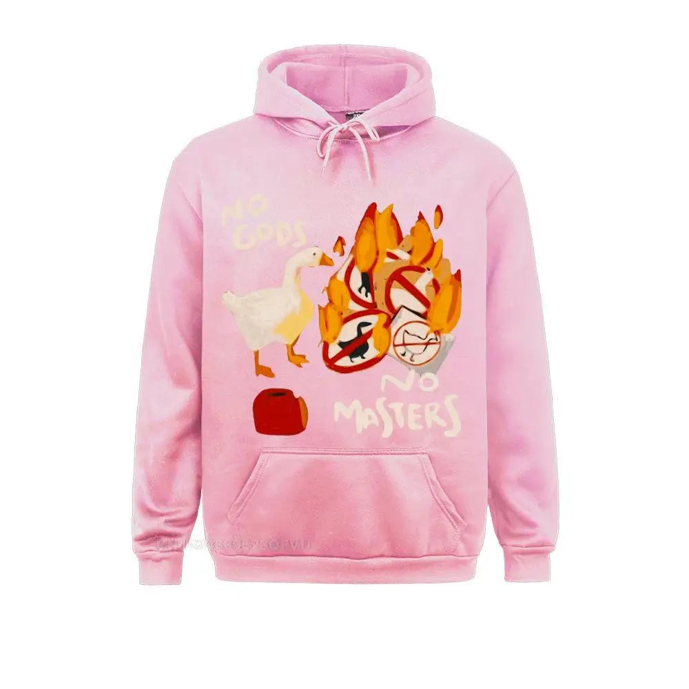 Men'S Harajuku Pullover Hoodie Untitled Goose Game No God No Meme Funny Pullover Hoodie Camisas Pullover Hoodie Crew Neck