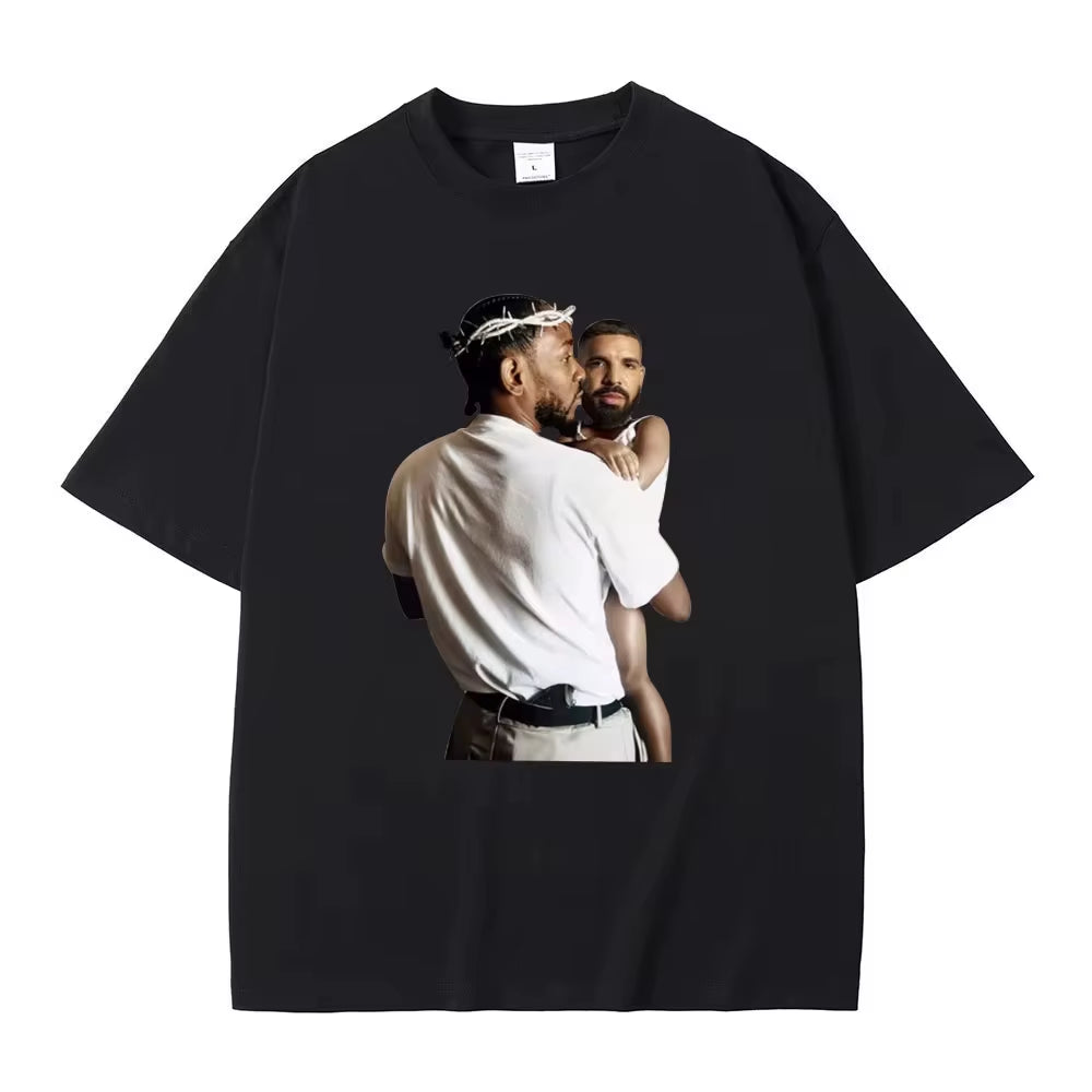Streetwear Rapper Kendrick Lamar Drake Funny Meme T Shirt Mr Morale the Big Steppers Tee Men Women Hip Hop Casual Oversized Top