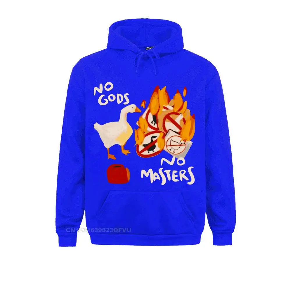 Men'S Harajuku Pullover Hoodie Untitled Goose Game No God No Meme Funny Pullover Hoodie Camisas Pullover Hoodie Crew Neck
