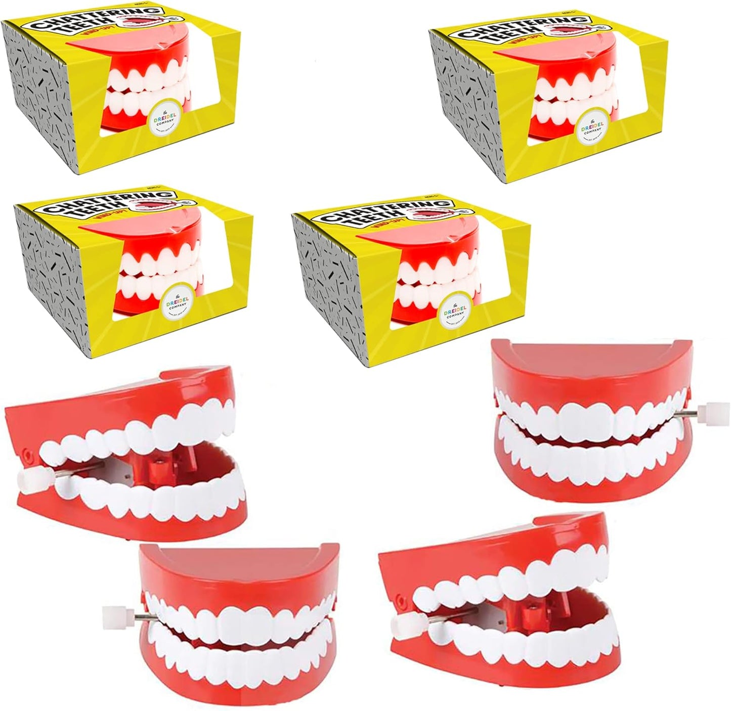 Wind up Teeth Chomping & Chattering Teeth Toys for Kids Birthday Party Favors, Novelty and Gag Gifts, 2.5" Inches (Single)
