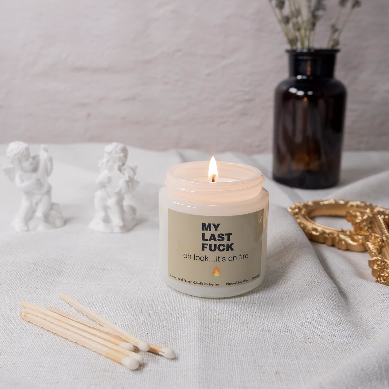 My Last F Candle - Funny Candles for Women Men, Inappropriate Soy Candle Gifts F