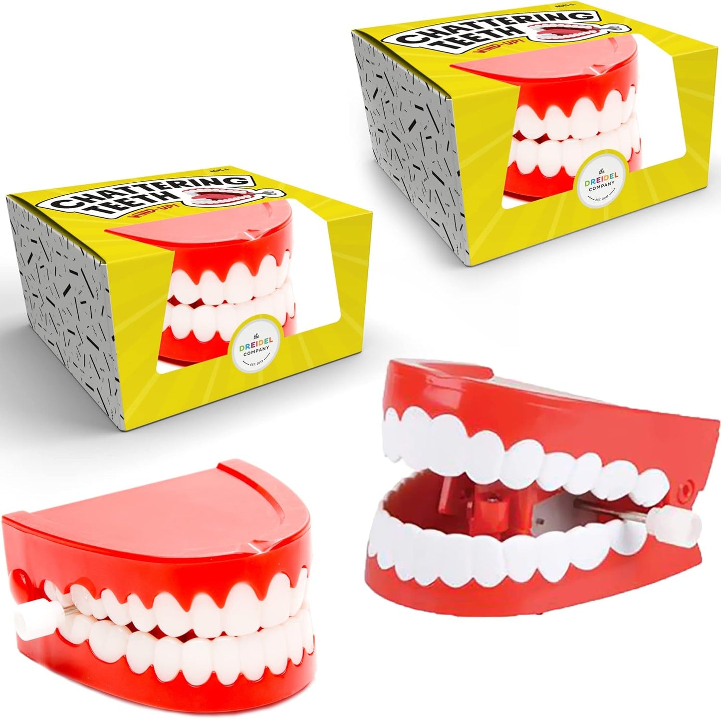 Wind up Teeth Chomping & Chattering Teeth Toys for Kids Birthday Party Favors, Novelty and Gag Gifts, 2.5" Inches (Single)