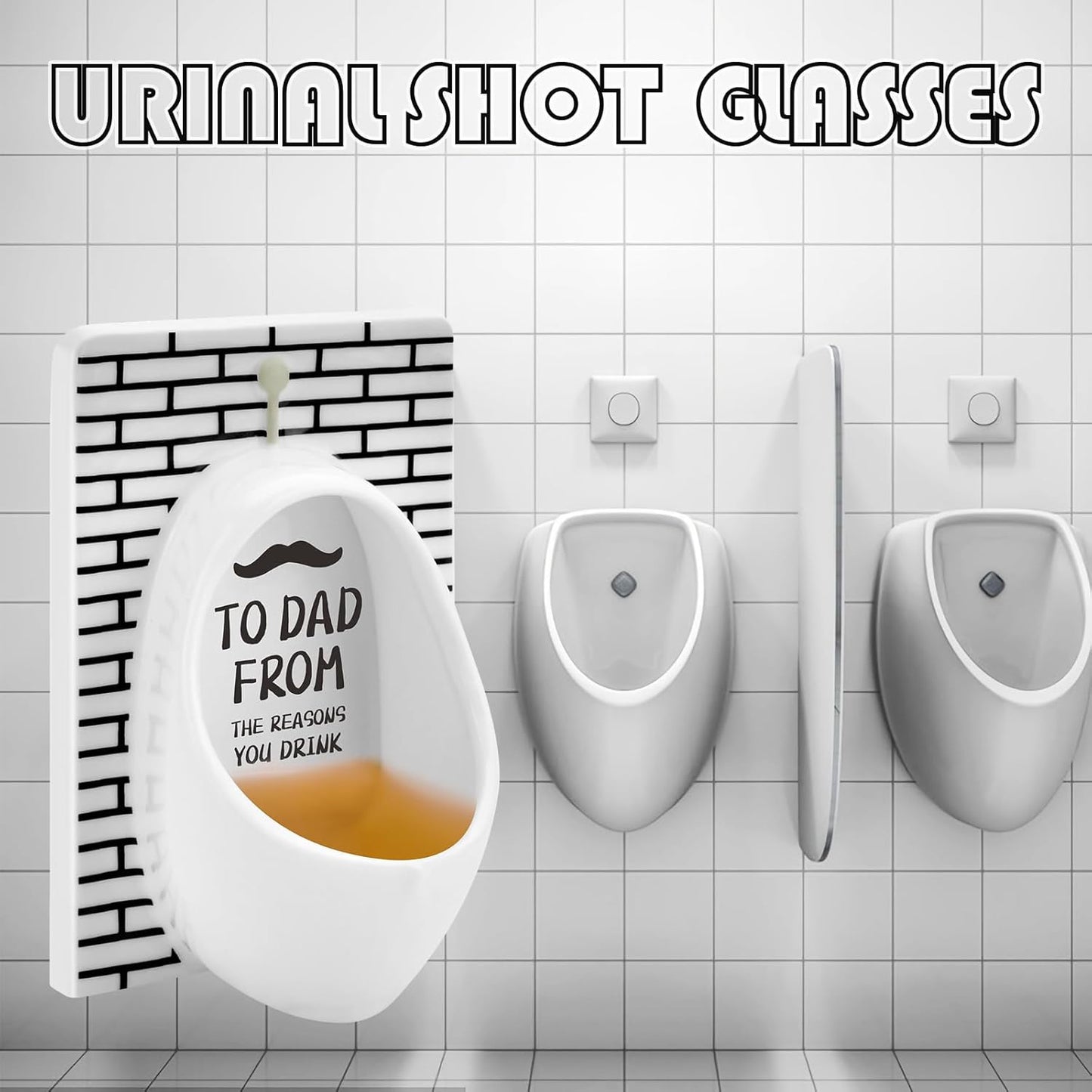 Fathers Day Dad Gifts from Daughter Son Gifts for Men Urinal Shot Glasses Set Of