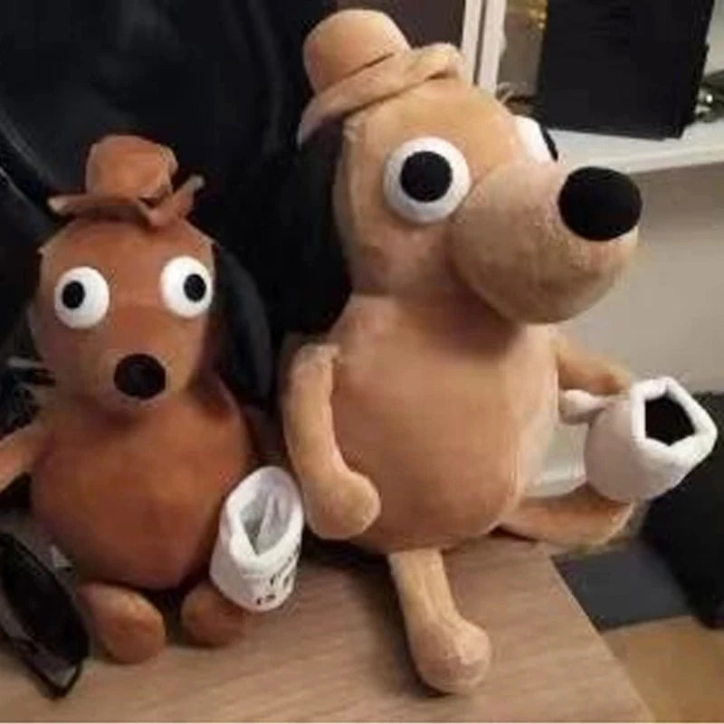 This Is Fine Meme Coffee Dog Plush Toy Soft Stuffed Doll Stuffed Plush Animals Kids Toy Gift for Children Boy Birthday