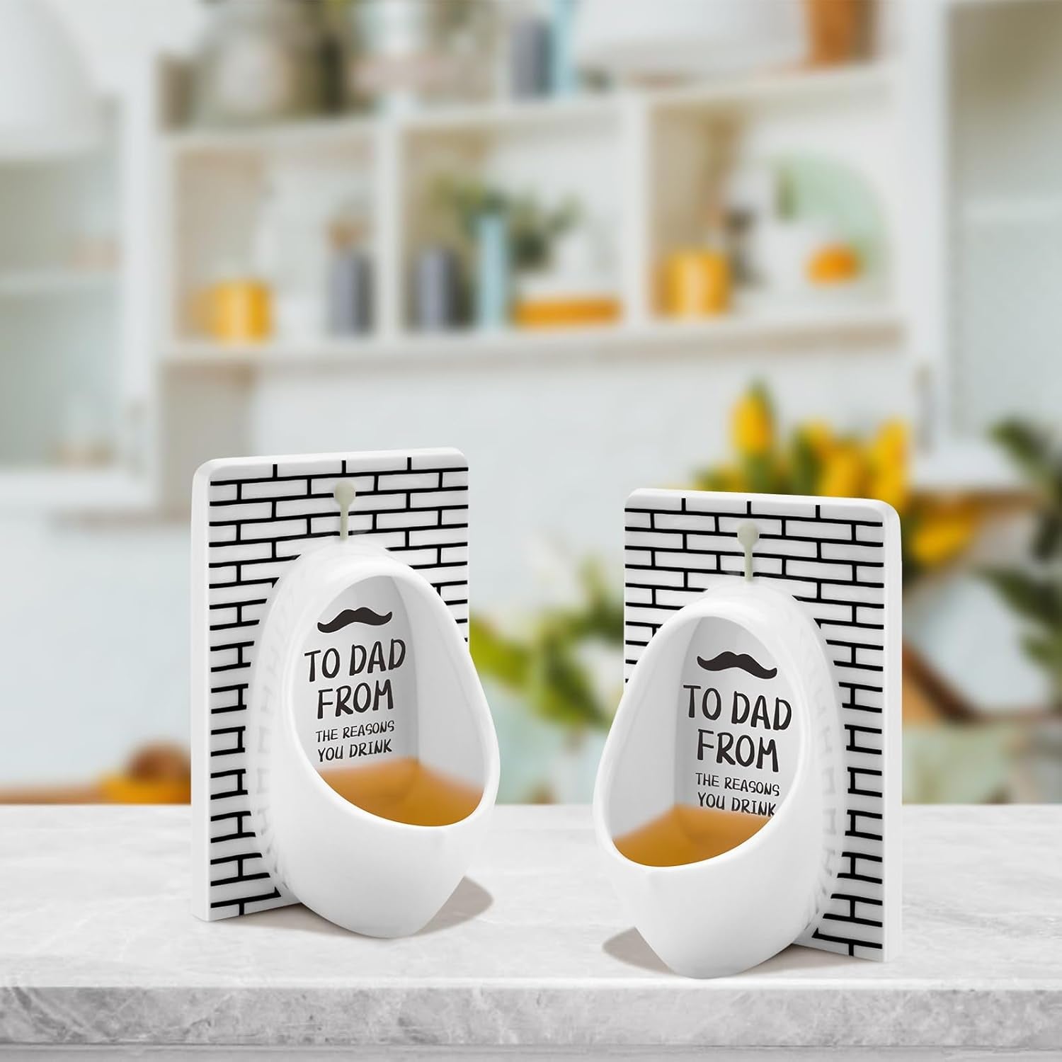 Fathers Day Dad Gifts from Daughter Son Gifts for Men Urinal Shot Glasses Set Of