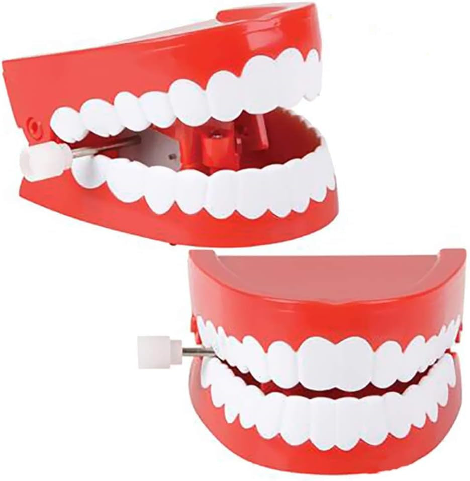 Wind up Teeth Chomping & Chattering Teeth Toys for Kids Birthday Party Favors, Novelty and Gag Gifts, 2.5" Inches (Single)