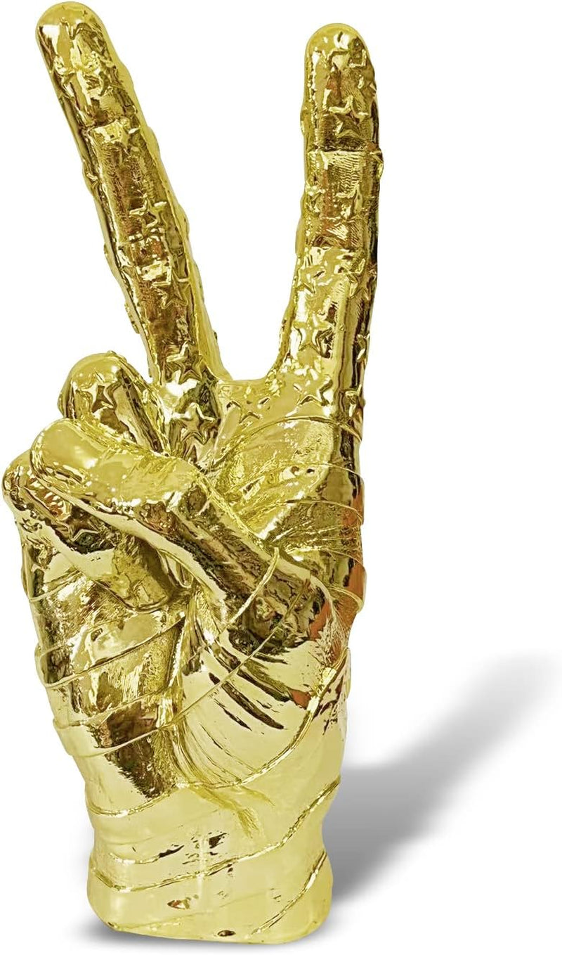 Silver Polyresin Hand Gesture Desk Statues Finger Sculpture Decor - Silver Personality Finger Practical Joke Halloween Prank Gifts (Personality-Black)